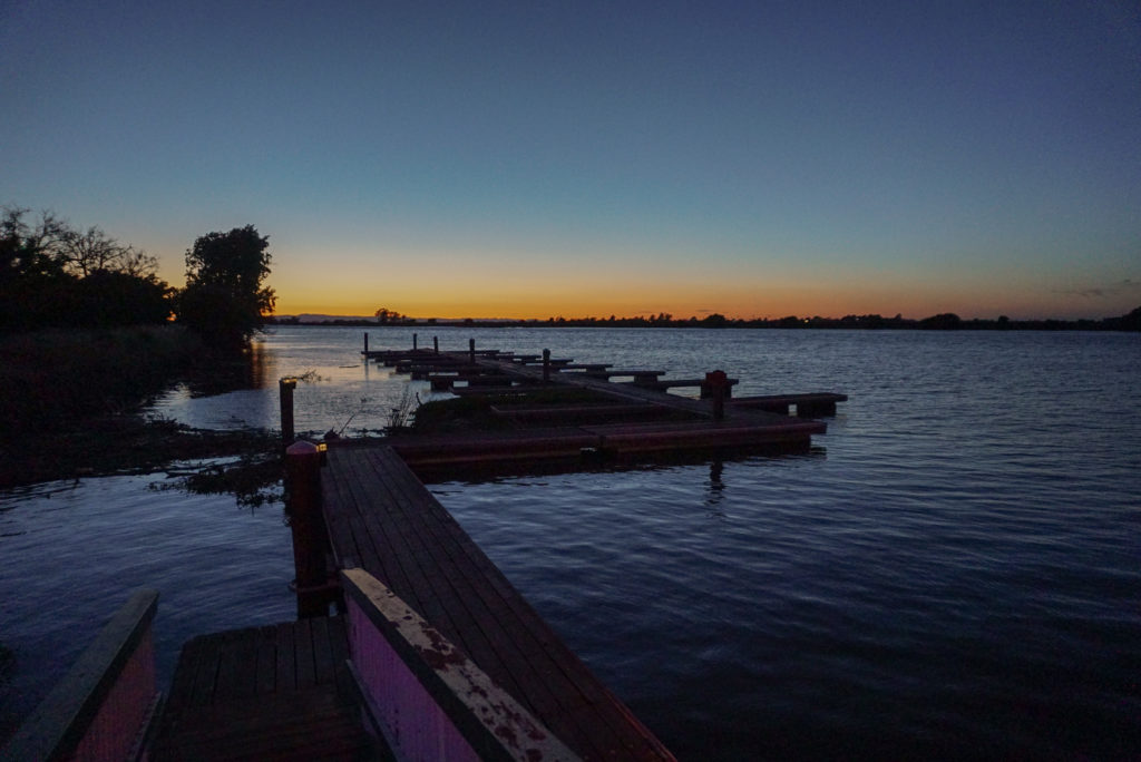 Isleton California Delta sunset on the dock