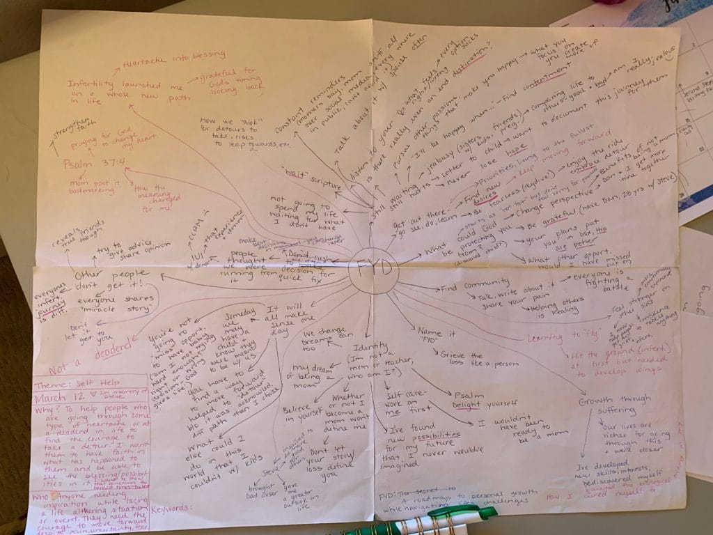 photo example of a mind map for writing a book